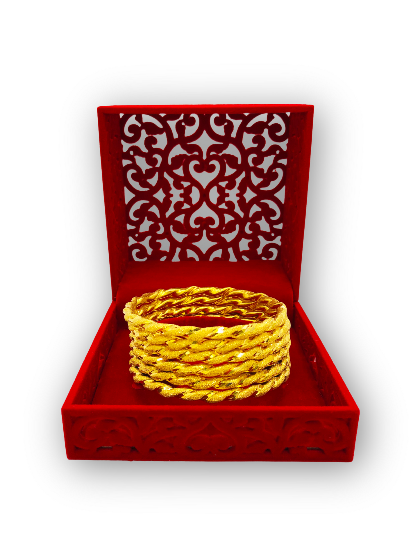 Exquisite Gold Flourish Bangles