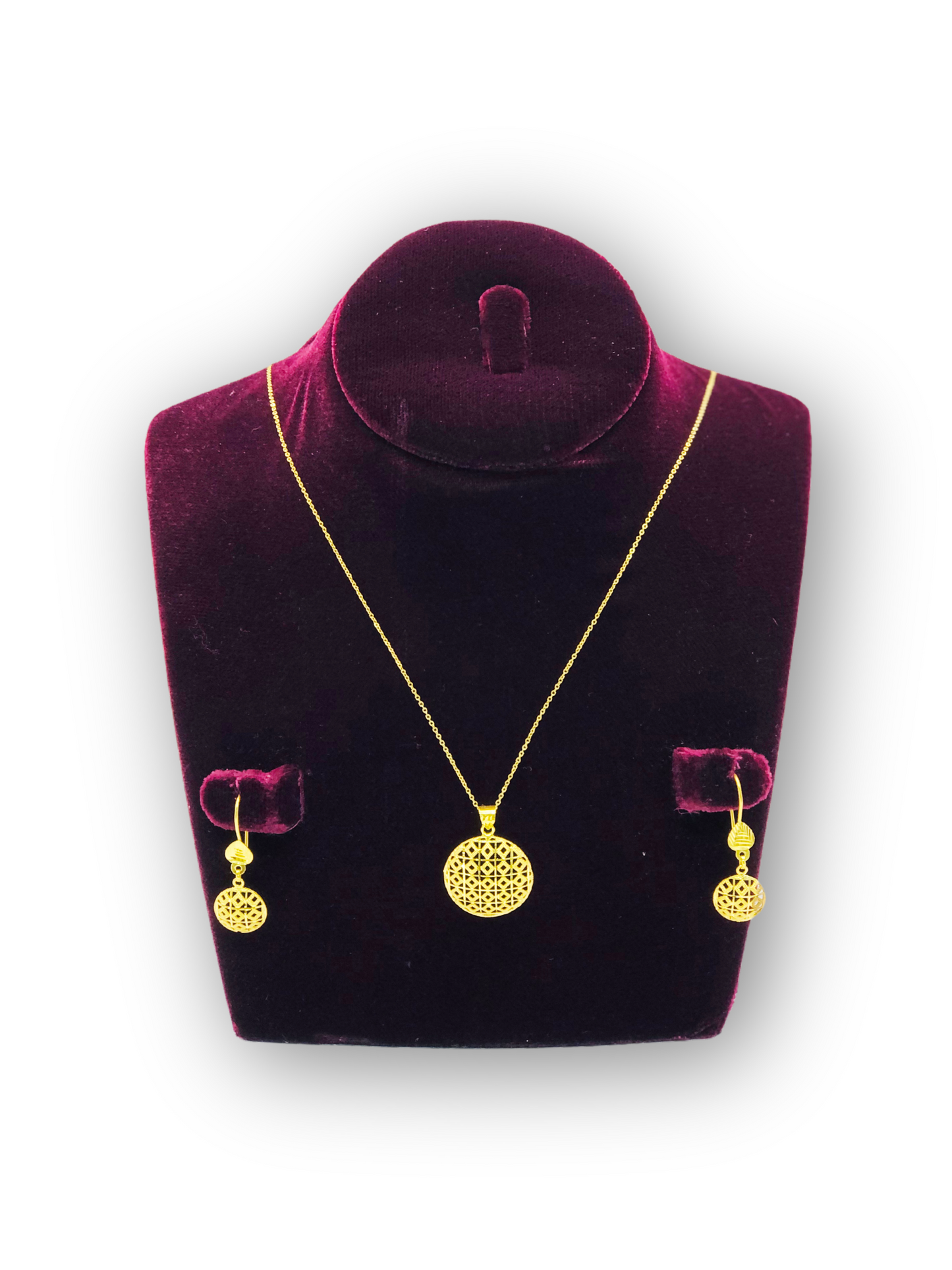 Divine Gold Necklace and Earrings Ensemble