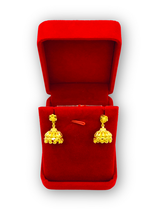 Omani Elegance Gold Jhumkas