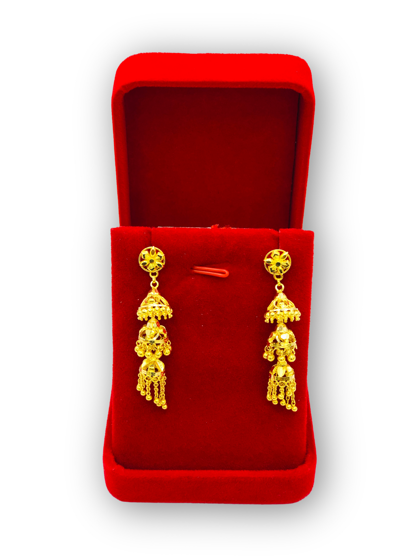 Radiant Singaporean Aura Gold Jhumka