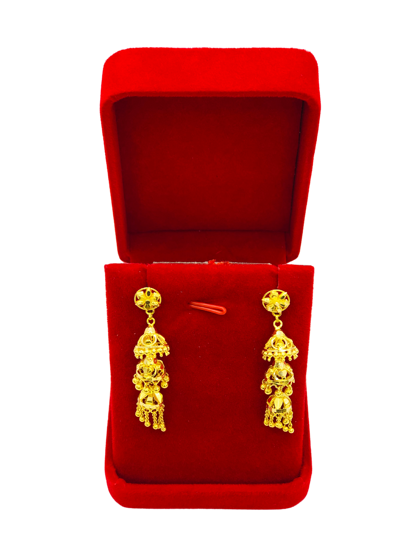 Radiant Singaporean Aura Gold Jhumka